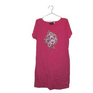 Bob Mackie Wearable Art Embroidered floral hot pink,dress size large